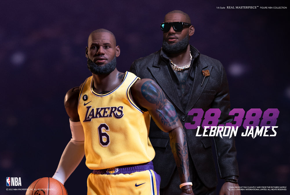 NBA x Enterbay LA Lakers LeBron James Real Masterpiece 1/6 Scale Figure  (yellow)