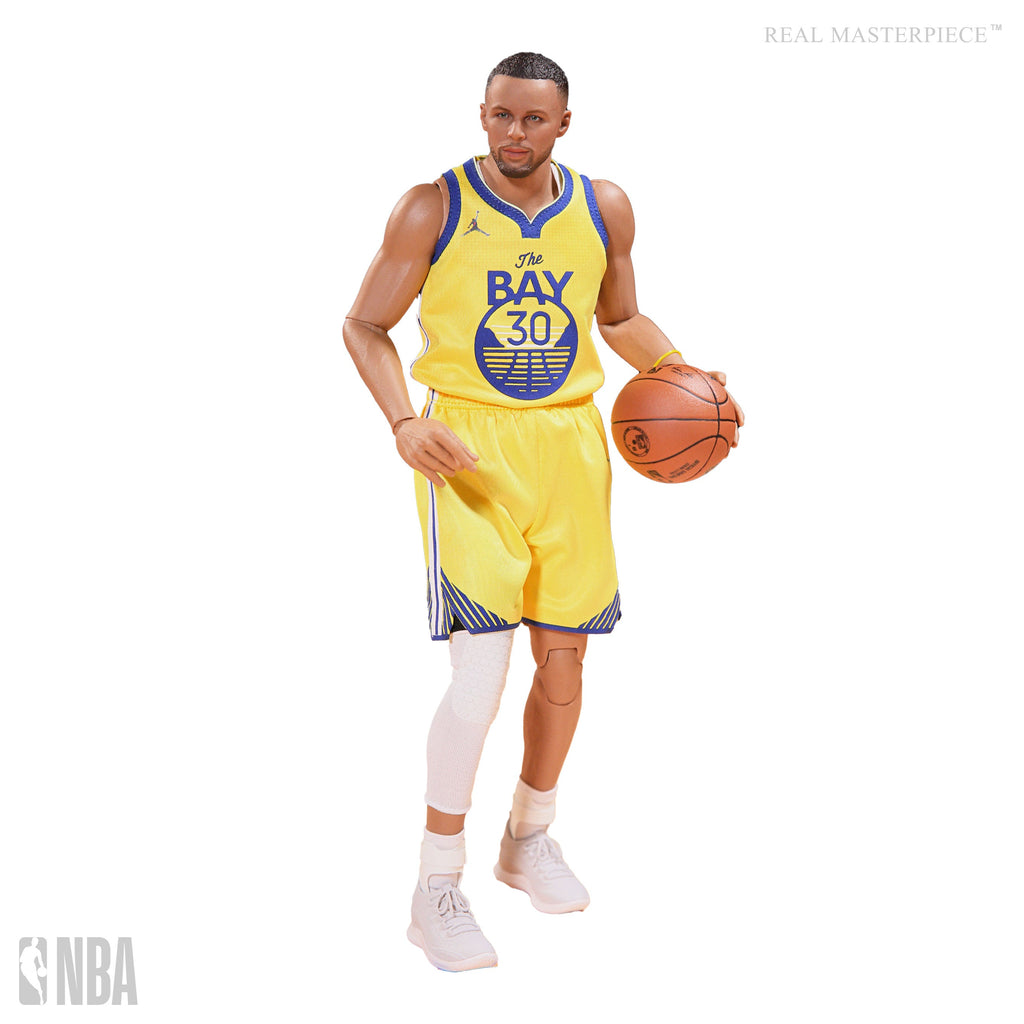 Custom 1/6 Stephen Curry yellow Golden State Warrior jersey 30 fit enterbay