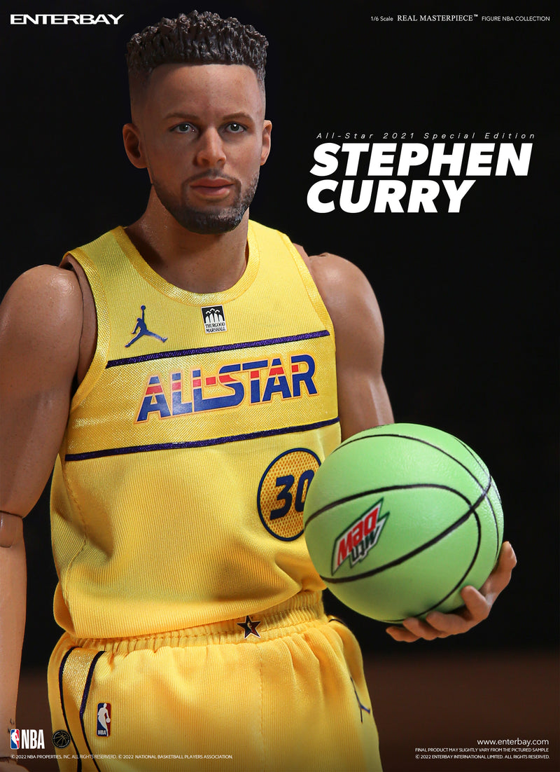 Custom 1/6 Stephen Curry yellow Golden State Warrior jersey 30 fit enterbay
